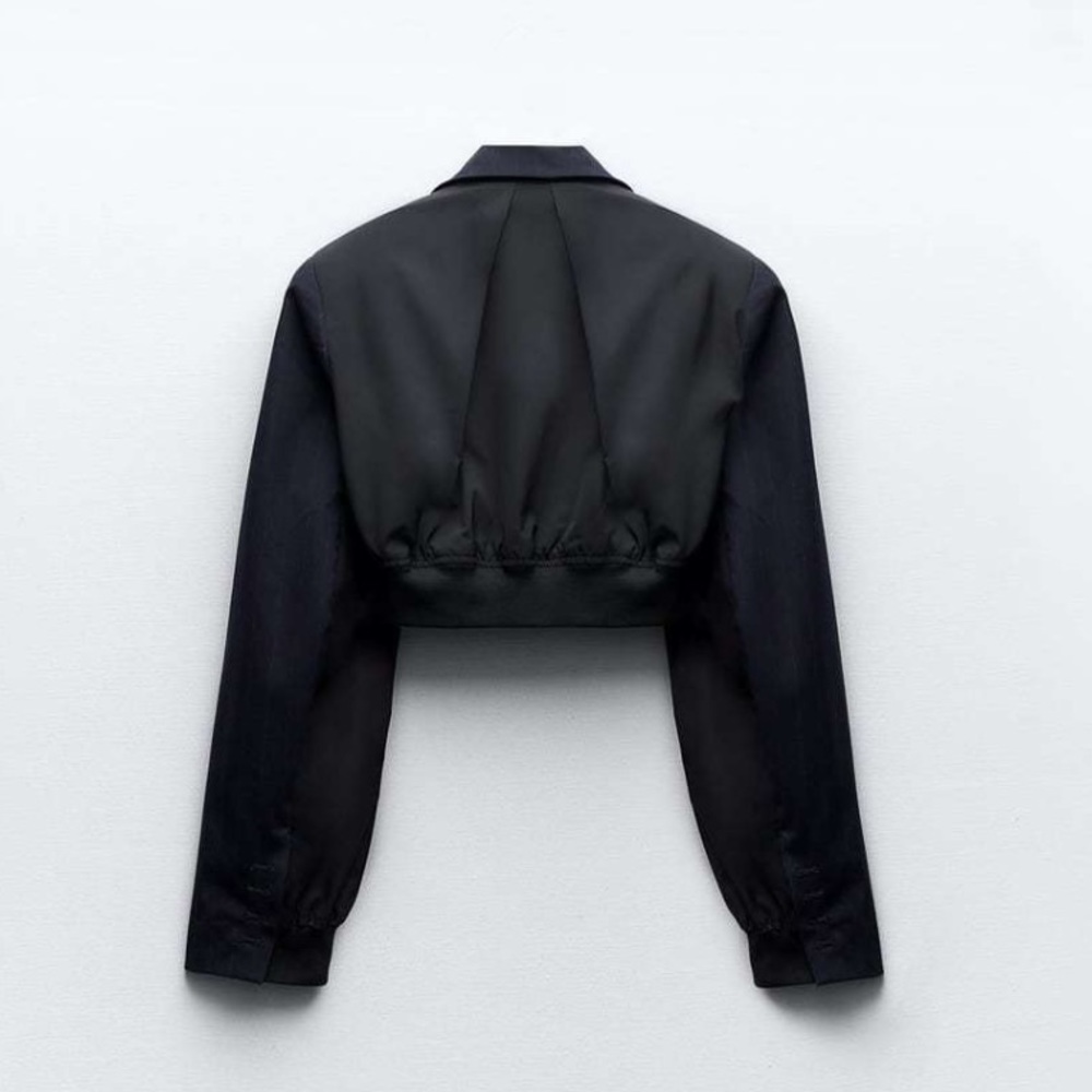 ZARA striped crop bomber blazer - Picture 13 of 15